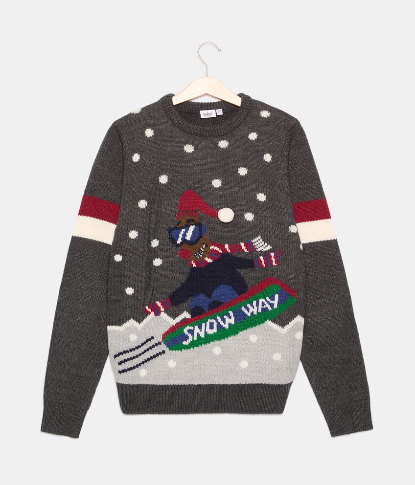 Girocollo tricot con decoro natalizio ragazzo double 1 