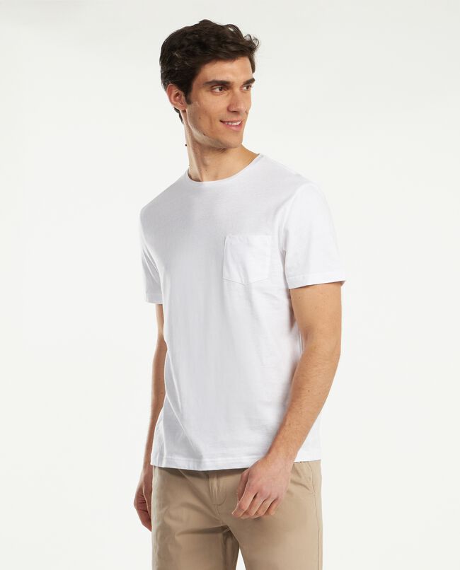 T-shirt in cotone misto lino con taschino uomo carousel 0