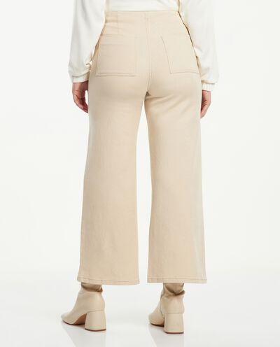 Pantaloni wide leg con bottoni donna detail 1
