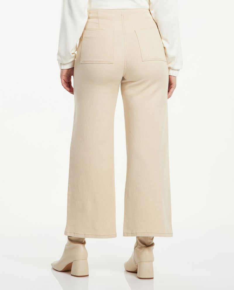Pantaloni wide leg con bottoni donnadouble bordered 1 cotone