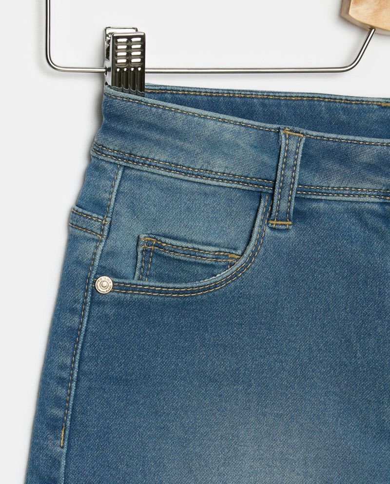 Shorts jeans cinque tasche in misto cotone elasticizzato ragazza single tile 1 