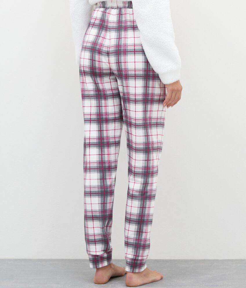 Pantaloni pigiama a quadri in puro cotone donna double 2 cotone