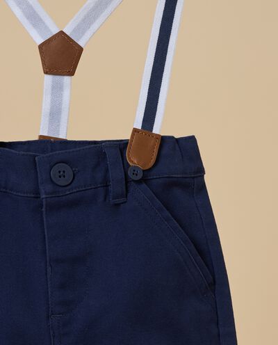 Pantaloni IANA in cotone stretch con bretelle neonato detail 1