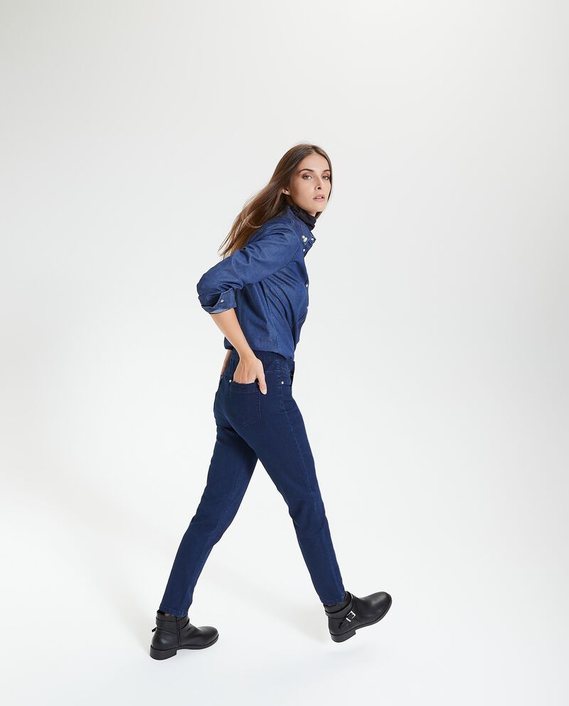 Jeans slim con zip laterale donna single tile 1 