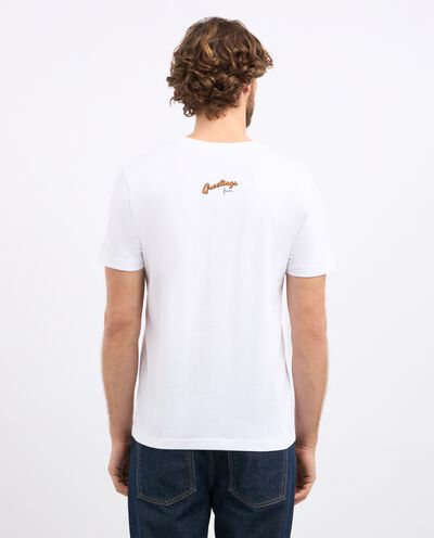 T-shirt girocollo in puro cotone con stampa uomo detail 1