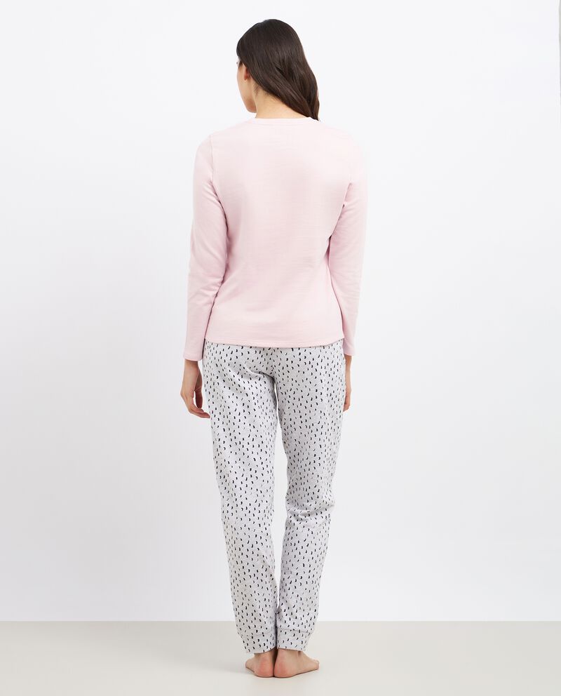 Set pigiama lungo in cotone con stampa glitter donna single tile 1 