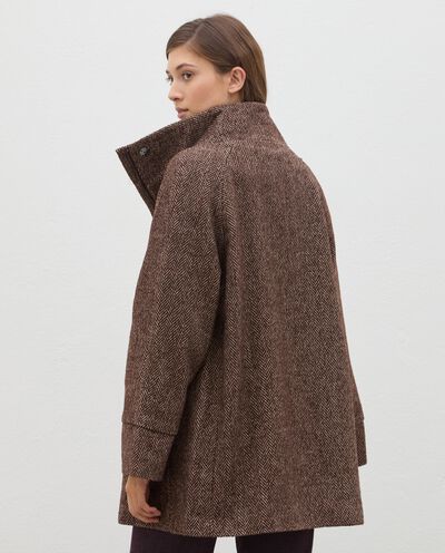 Cappotto spigato misto lana donna detail 1