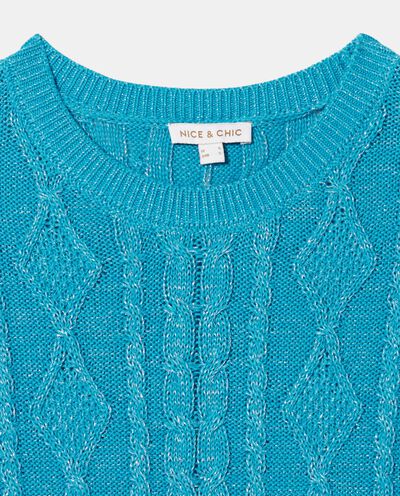 Gilet in tricot a trecce e filo lurex donna detail 1