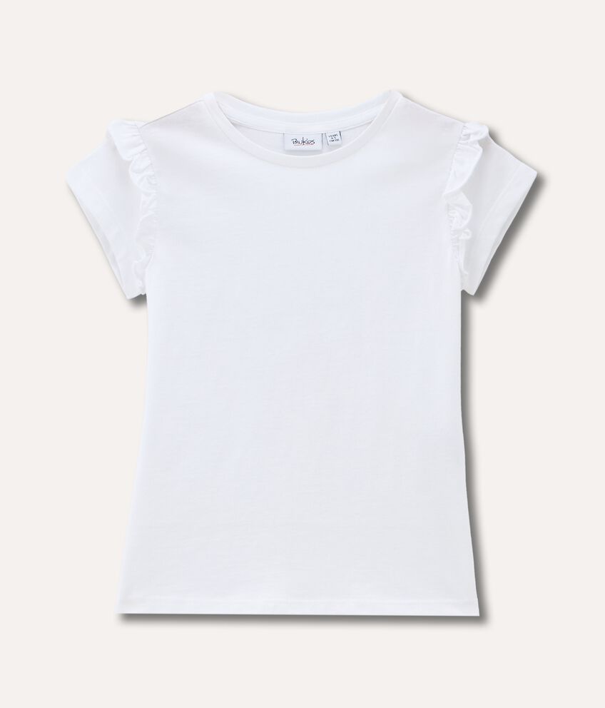 T-shirt in puro cotone con rouches bambina double 1 cotone