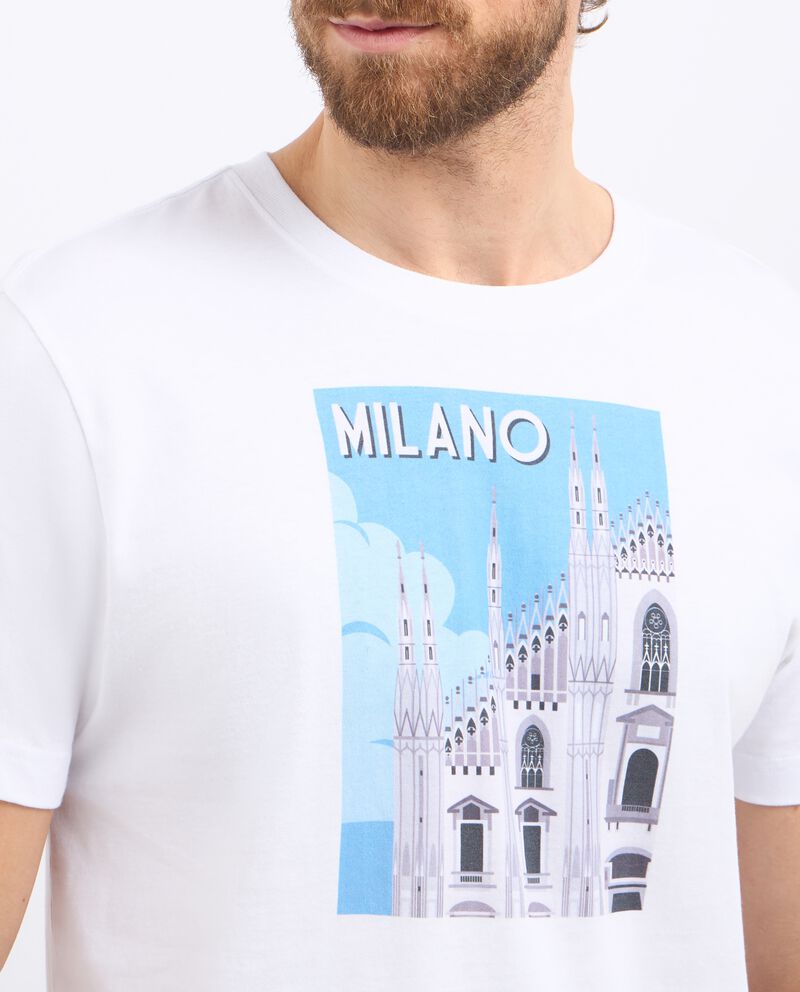 T-shirt girocollo in puro cotone con stampa uomo single tile 2 