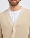 Cardigan tricot in costina di puro cotone uomo