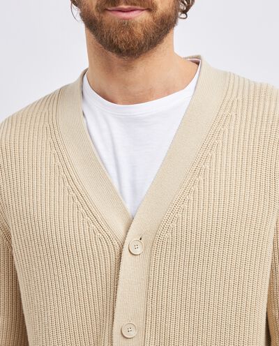Cardigan tricot in costina di puro cotone uomo detail 2