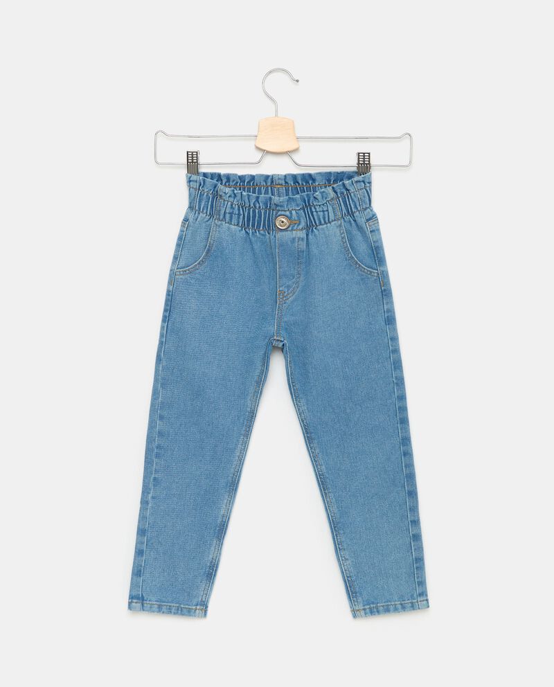 Jeans con vita paperbag in puro cotone bambinadouble bordered 0 