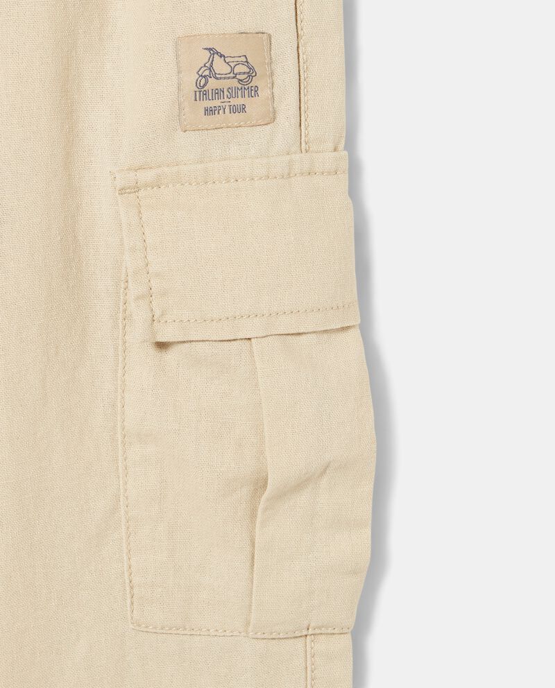 Pantaloni cargo in misto lino bambino single tile 1 lino