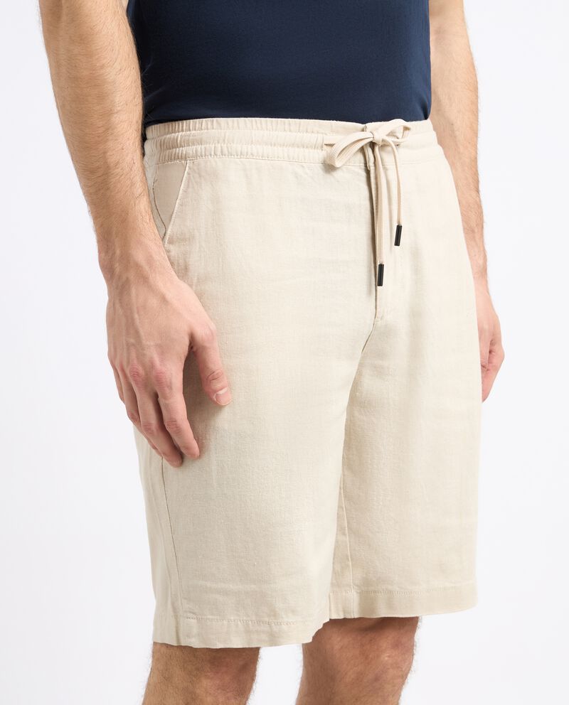 Shorts in misto lino uomo single tile 2 cotone