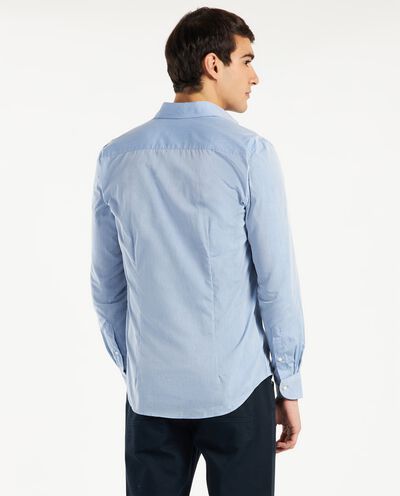 Camicia slim in cotone easy iron denim uomo detail 1