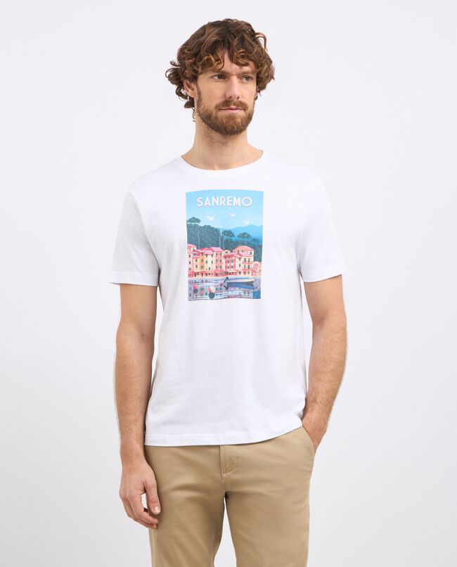 T-shirt girocollo in puro cotone con stampa uomo carousel 0