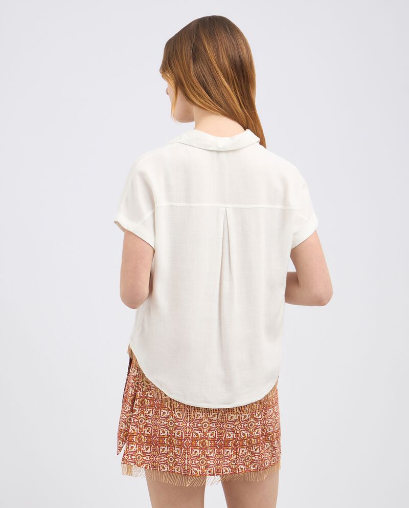 Blusa in misto lino con applicazioni sul fondo donna single tile 1 cotone