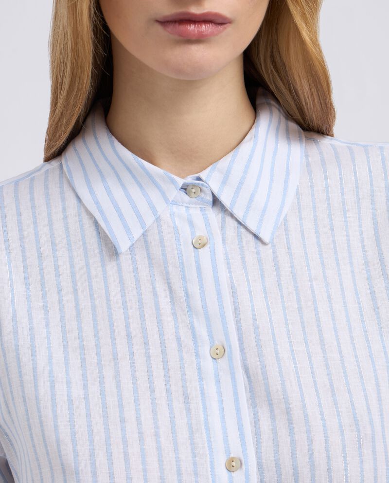 Camicia in misto lino e filo lurex donna single tile 2 cotone