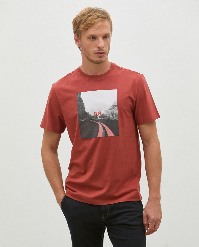 T-shirt in puro cotone con stampa fotografica uomo cover