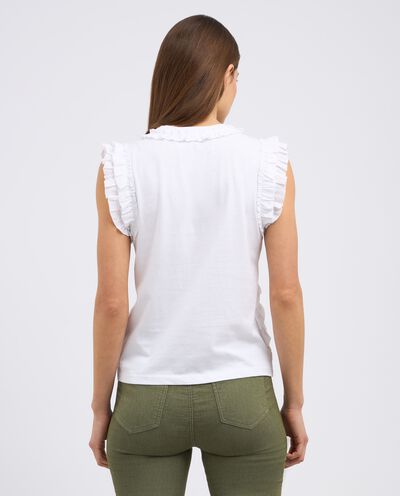 T-shirt smanicata in puro cotone donna detail 1