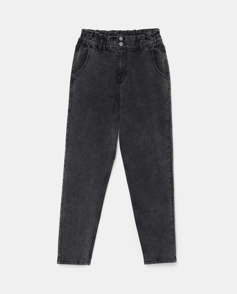 Jeans cropped con vita elasticizzata donnadouble bordered 0 