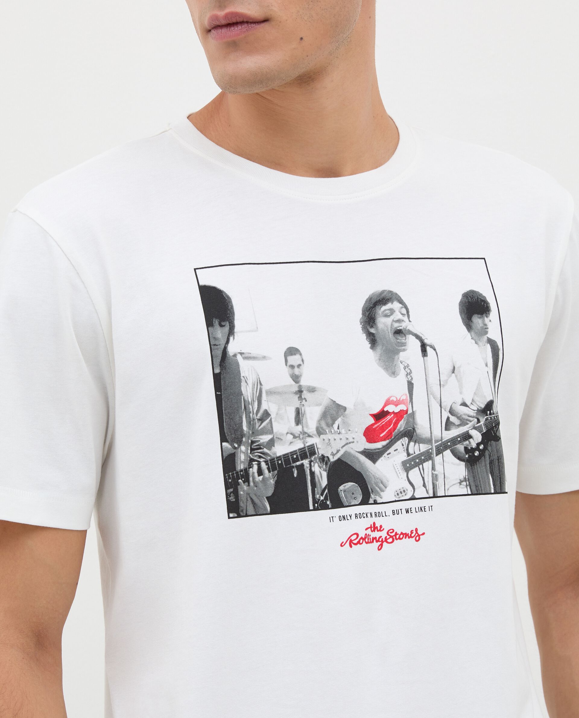 T-shirt in puro cotone con stampa The Rolling Stones uomo