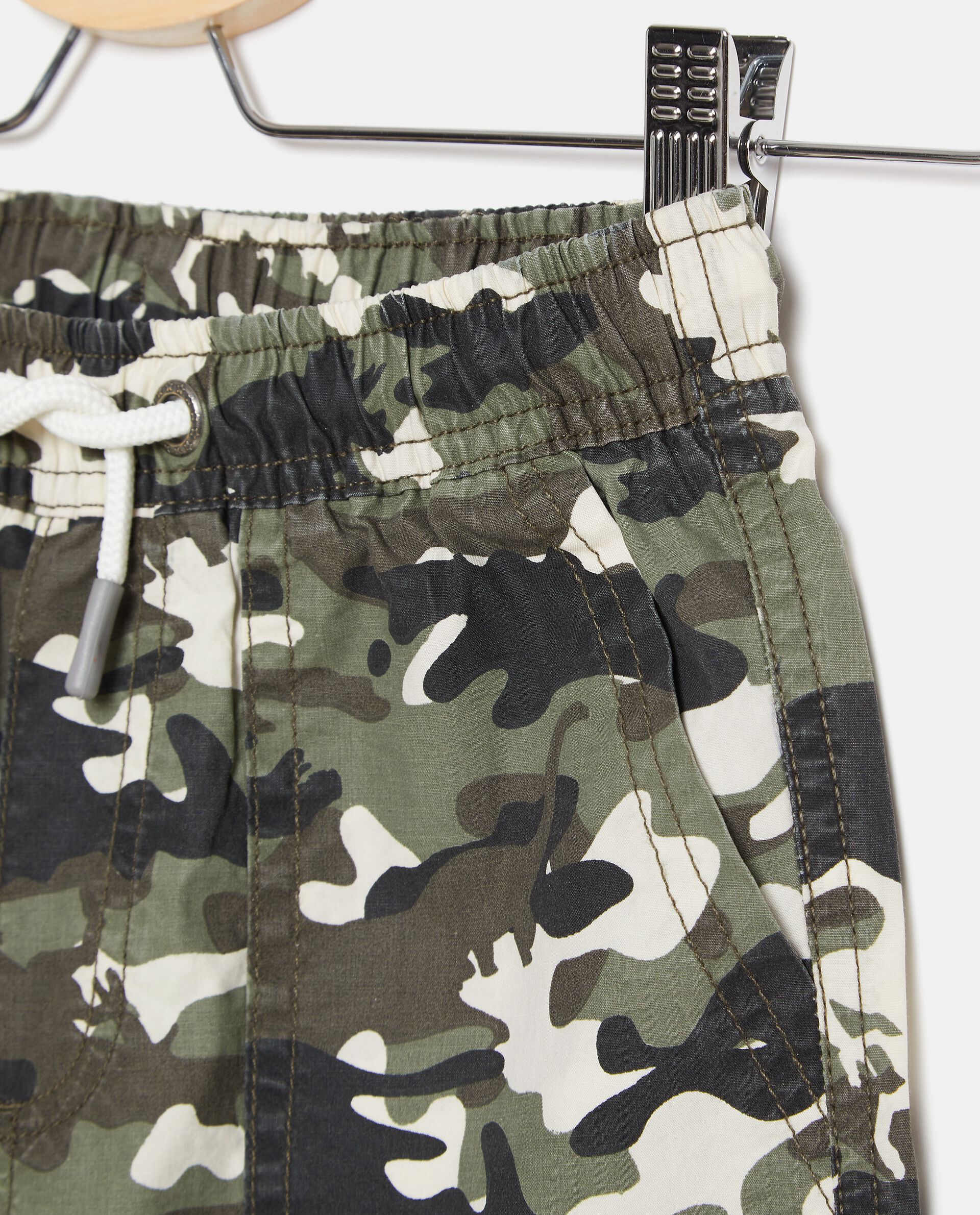 Shorts con stampa camouflage in popeline di cotone bambino