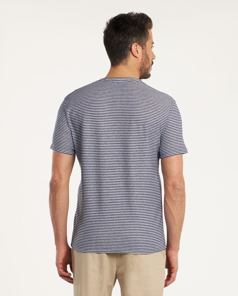 T-shirt a righe in misto lino uomo single tile 1 lino