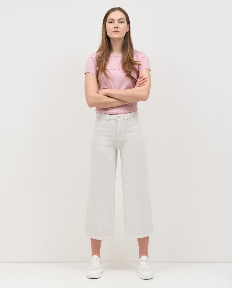 Jeans cropped in puro cotone donna cover