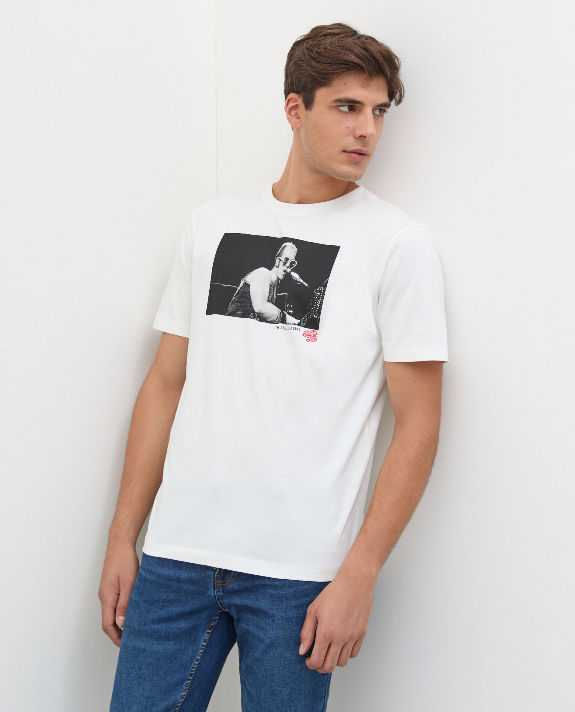 T-shirt in puro cotone con stampa Elton John uomo