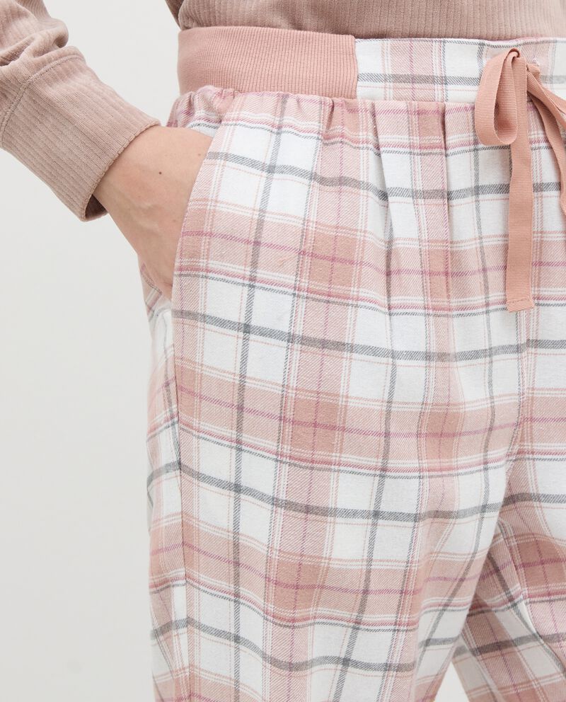 Pantaloni pigiama in flanella di puro cotone donna single tile 2 