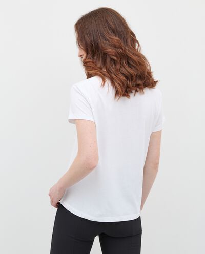 T-shirt con stampa cuore in puro cotone donna detail 1