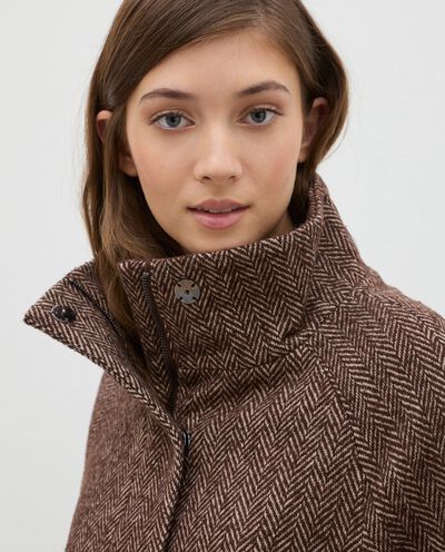 Cappotto spigato misto lana donna detail 2