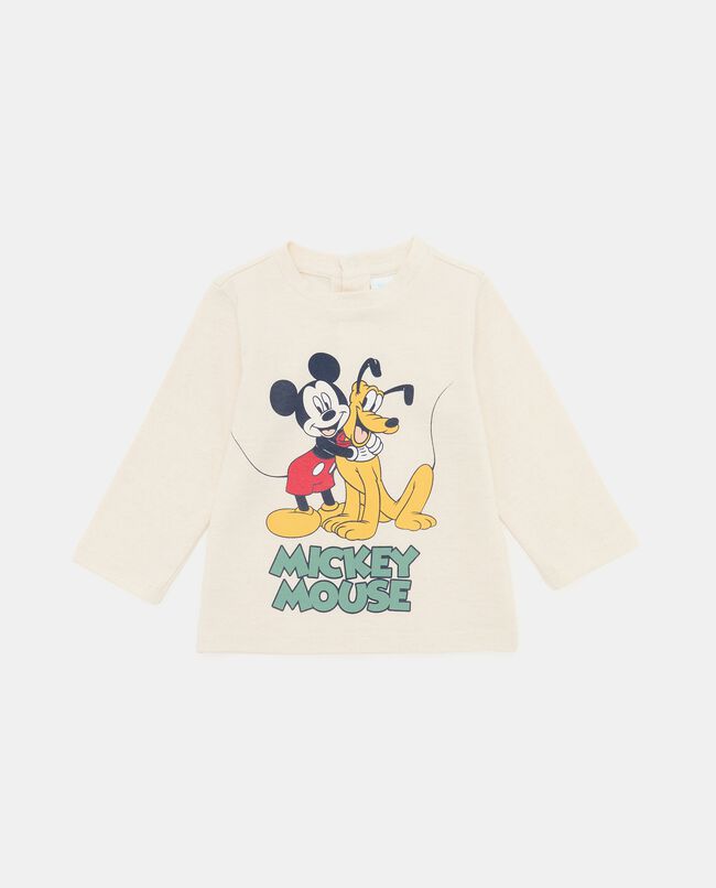 Maglietta con stampa Mickey Mouse in misto cotone neonato carousel 0