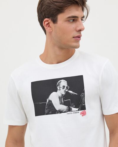 T-shirt in puro cotone con stampa Elton John uomo detail 2