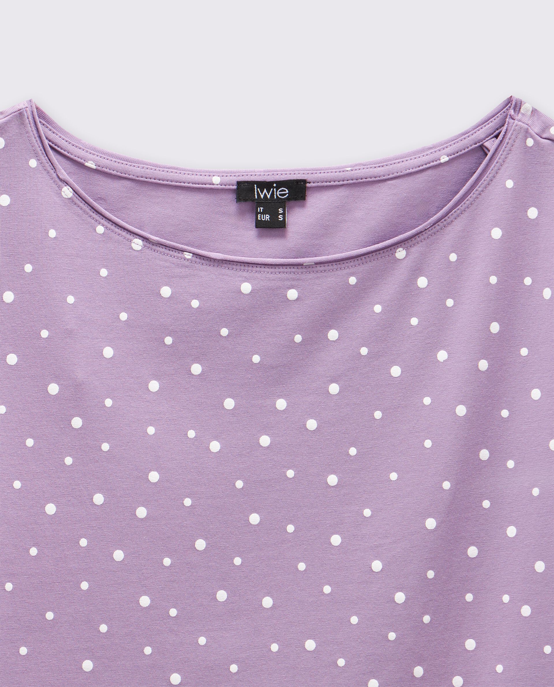 T-shirt in cotone stretch a pois donna