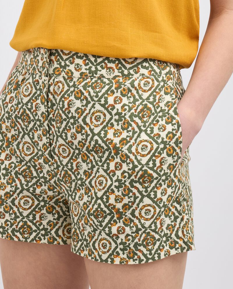 Shorts in misto lino donna single tile 2 cotone