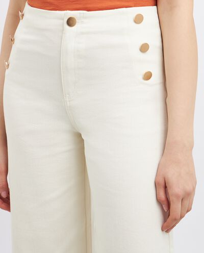 Pantaloni in cotone stretch wide leg donna detail 2