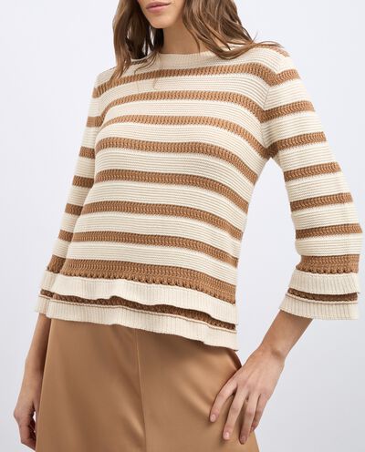 Pullover tricot a balze in misto cotone donna detail 2