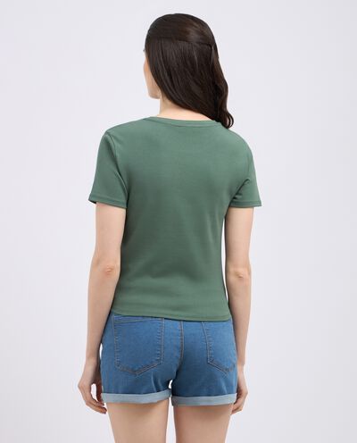 T-shirt in cotone stretch donna detail 1
