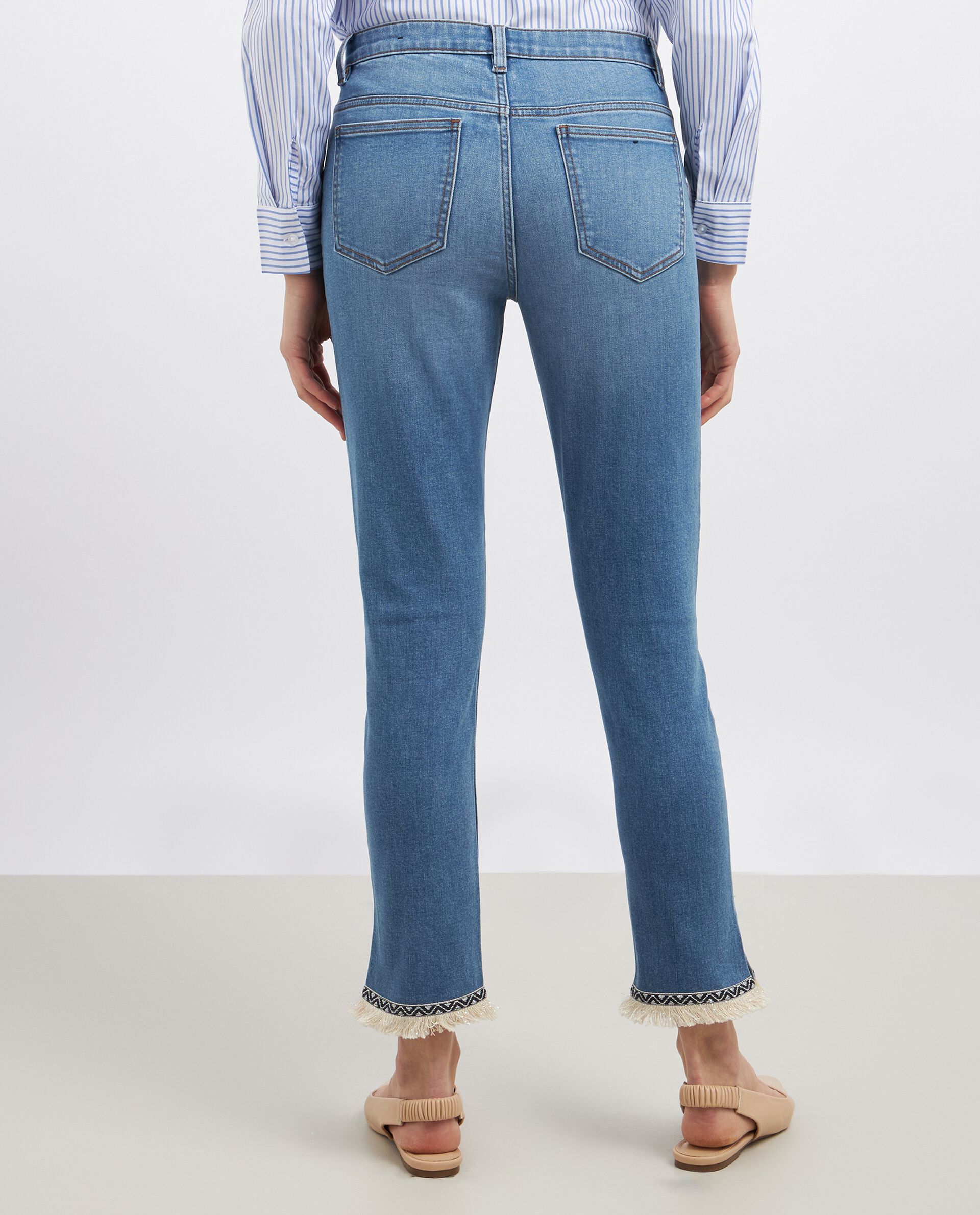Jeans in misto cotone stretch sfrangiati donna