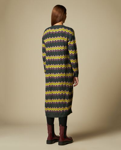 Cardigan lungo tricot multicolor donna detail 1