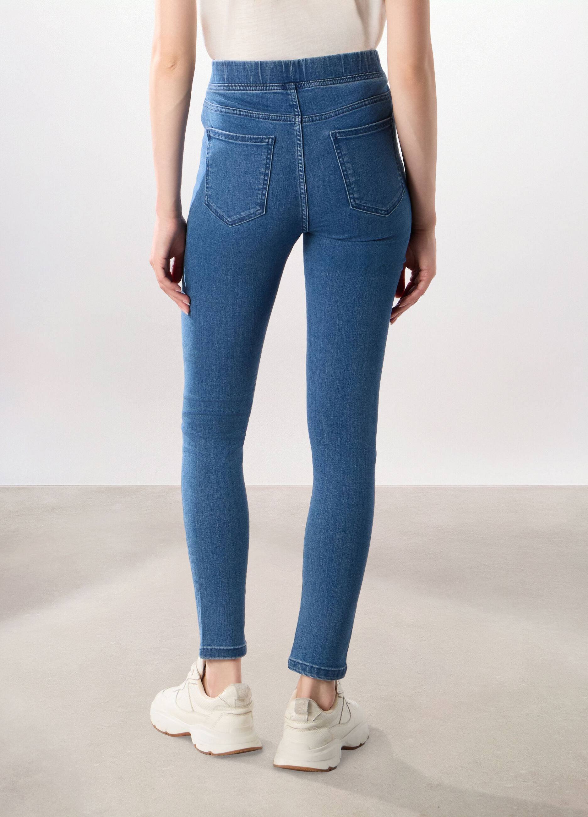 Jeggings in stretch denim misto cotone donna_1
