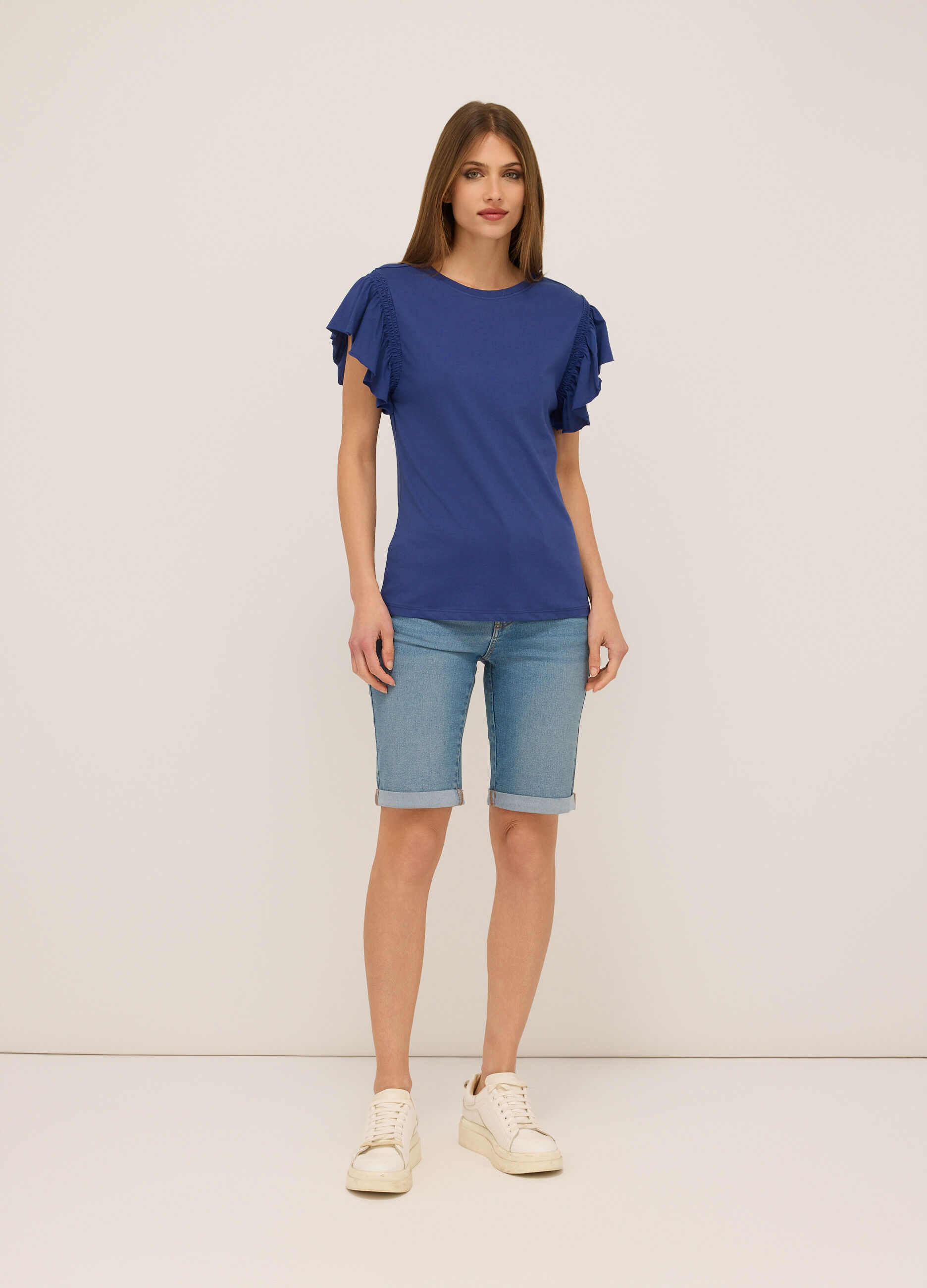 Bermuda in jersey di misto cotone donna_0