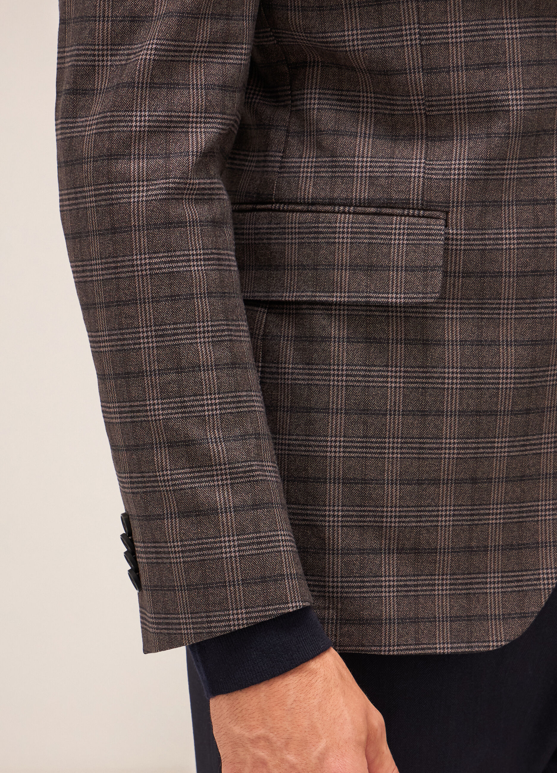 Blazer in cotone stretch a quadri uomo_2
