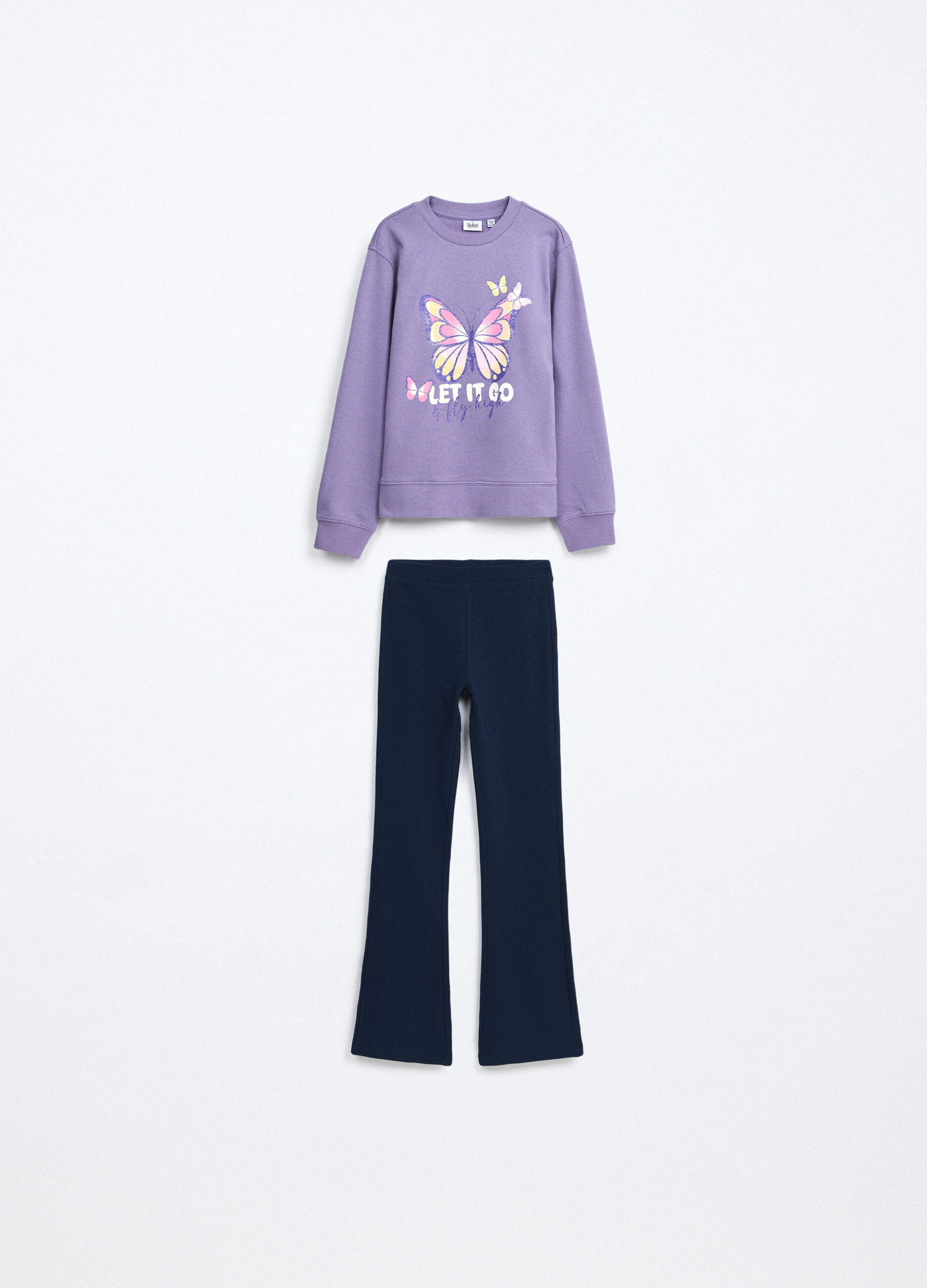Jogging set in french terry stretch bambina_0