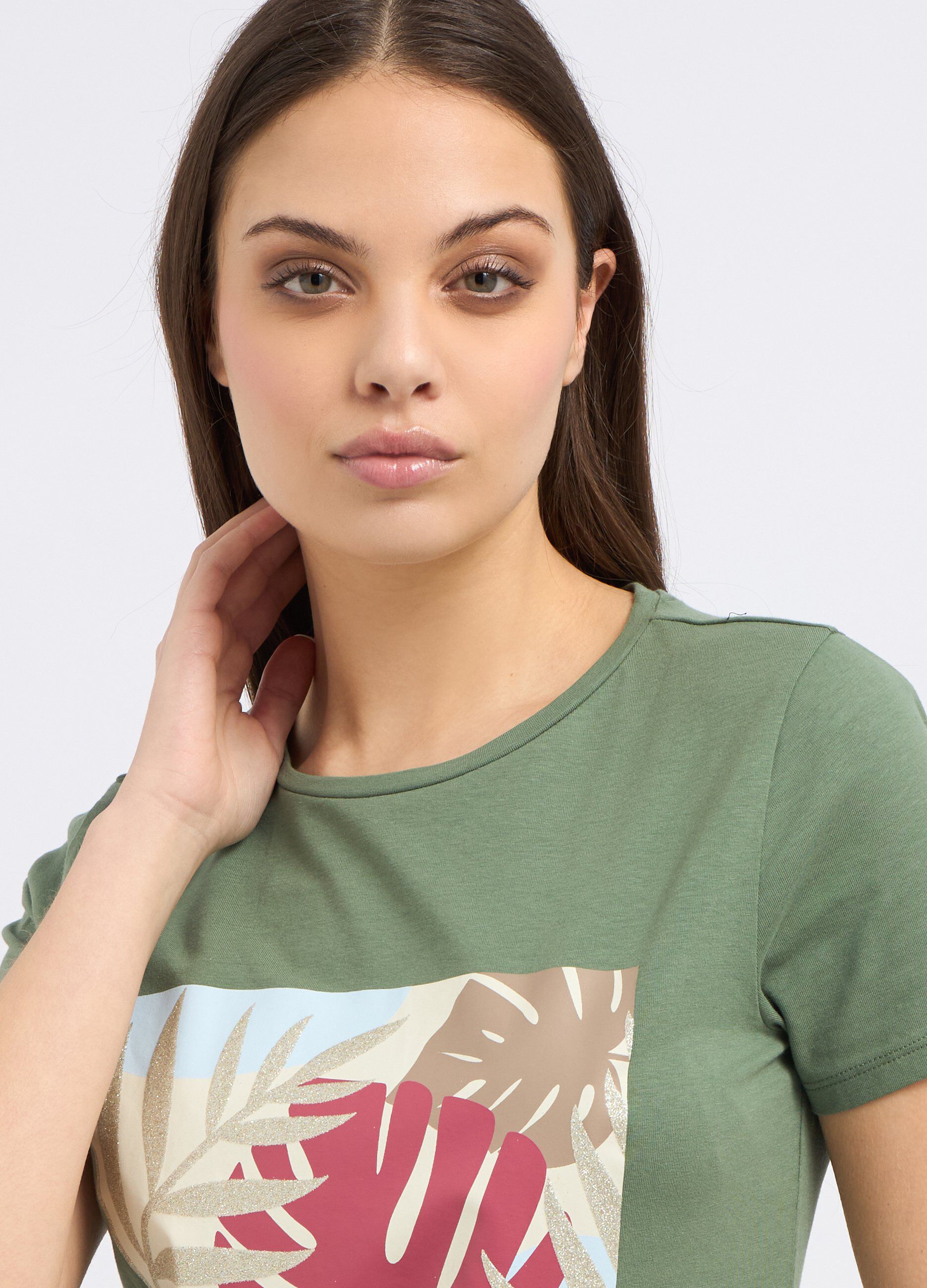 T-shirt in cotone stretch donna_2