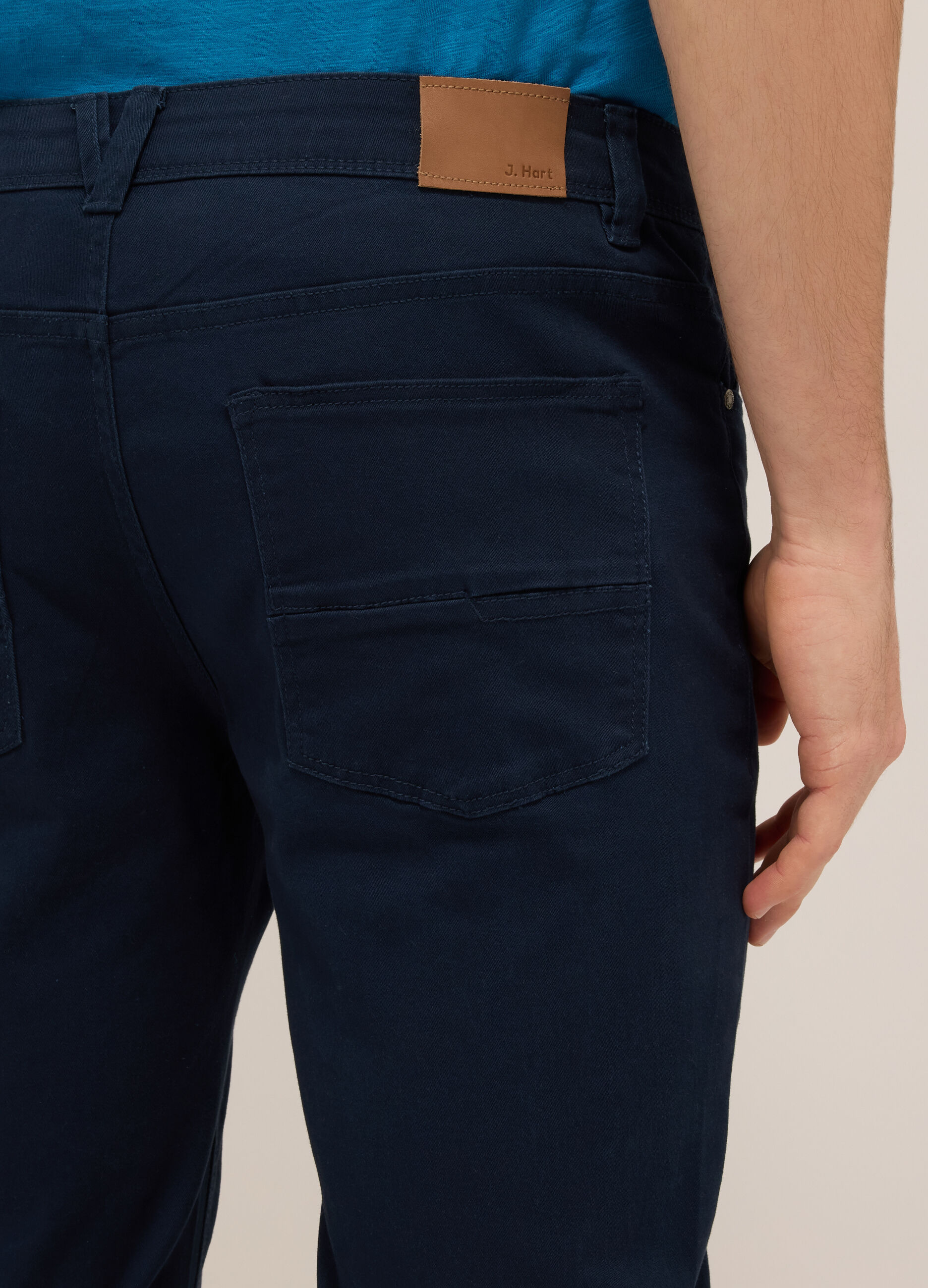 Pantalone 5 tasche in twill misto cotone uomo_2