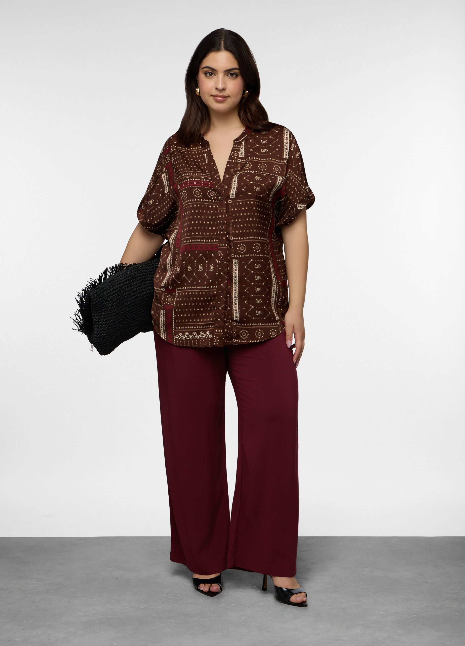Pantaloni Wide Leg in pura viscosa donna curvy_0